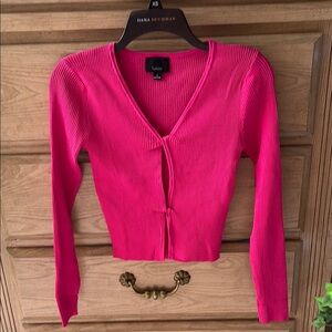 Lumiere Pink Long Sleeve Crop Blouse